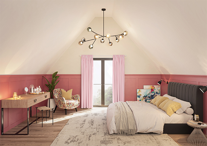 Lace Stripes, Lipstick Pink - Made to Measure Curtains - Image 14